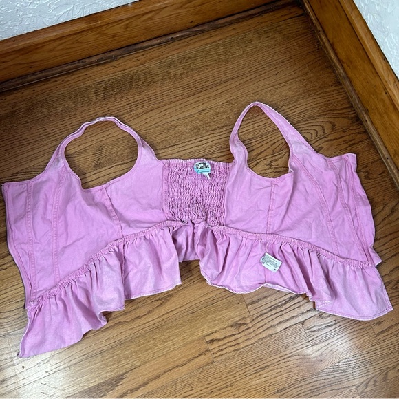 Future Collective | Pink Denim Corset Sleeveless Top Limited Edition Size L - Picture 8 of 13
